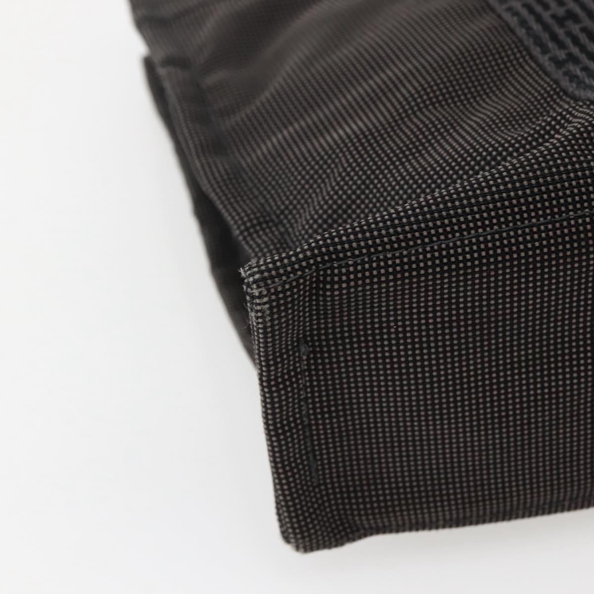 HERMES Her Line PM Hand Bag Canvas Gray Silver Auth 143972