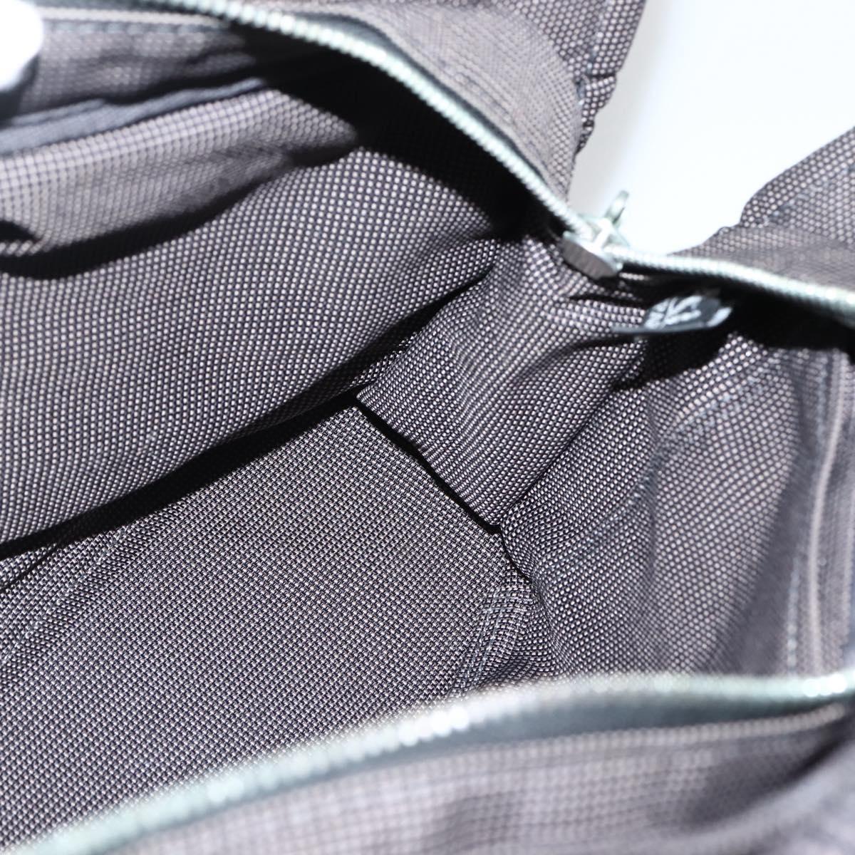 HERMES Her Line PM Hand Bag Canvas Gray Silver Auth 143972