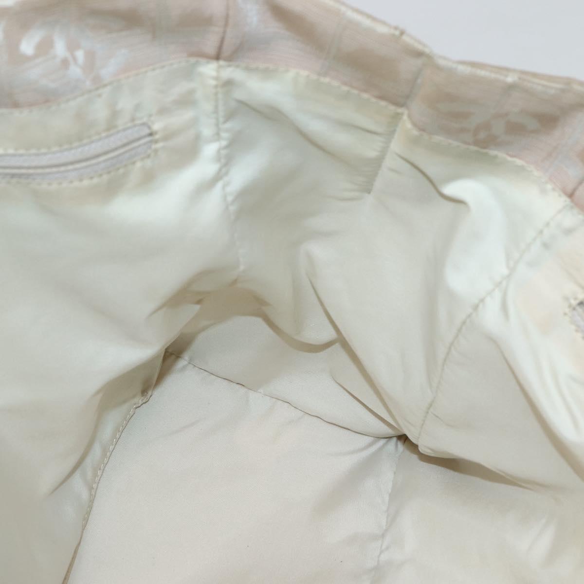 CHANEL New Travel Line Tote Bag Nylon Beige Gold CC Auth 143977