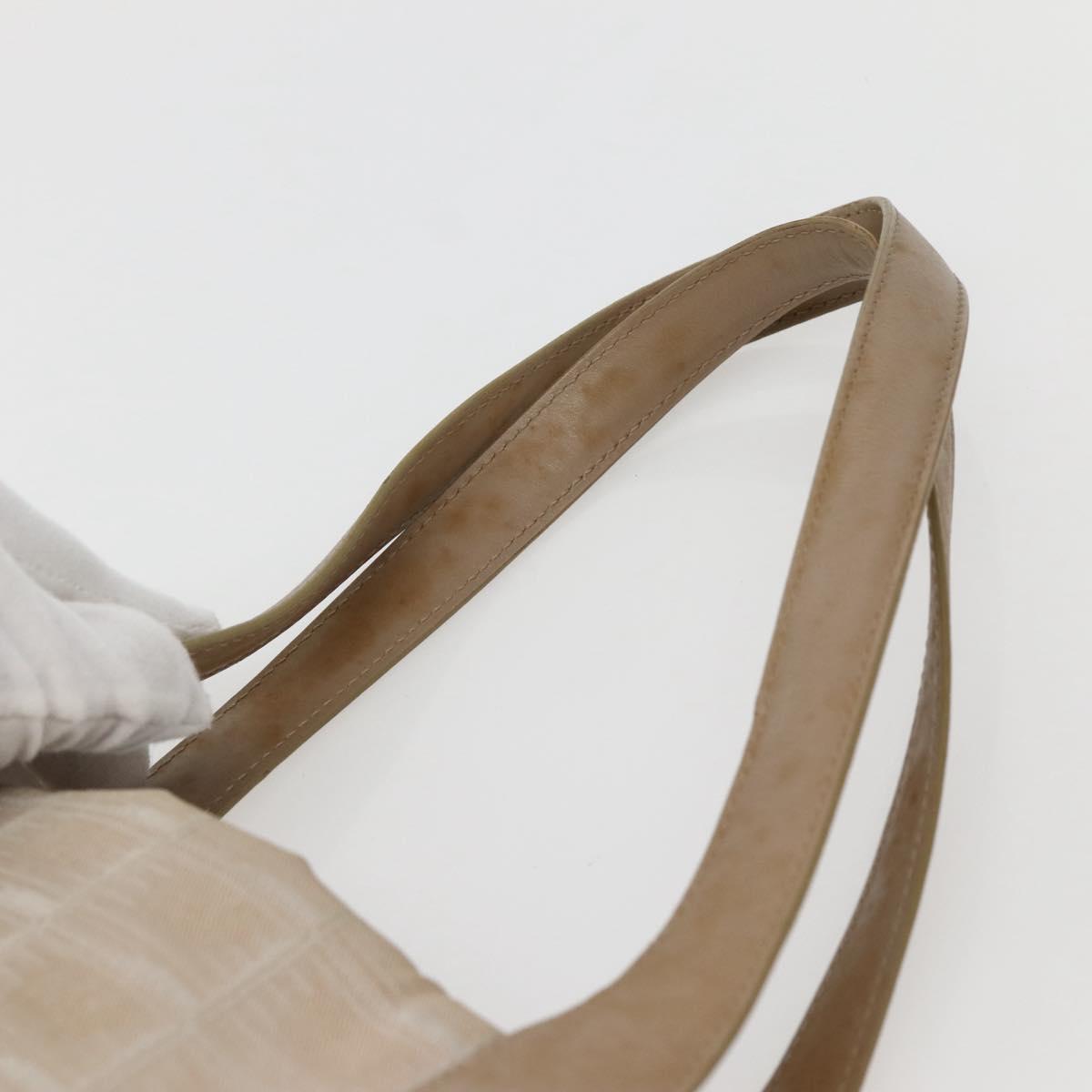 CHANEL New Travel Line Tote Bag Nylon Beige Gold CC Auth 143977