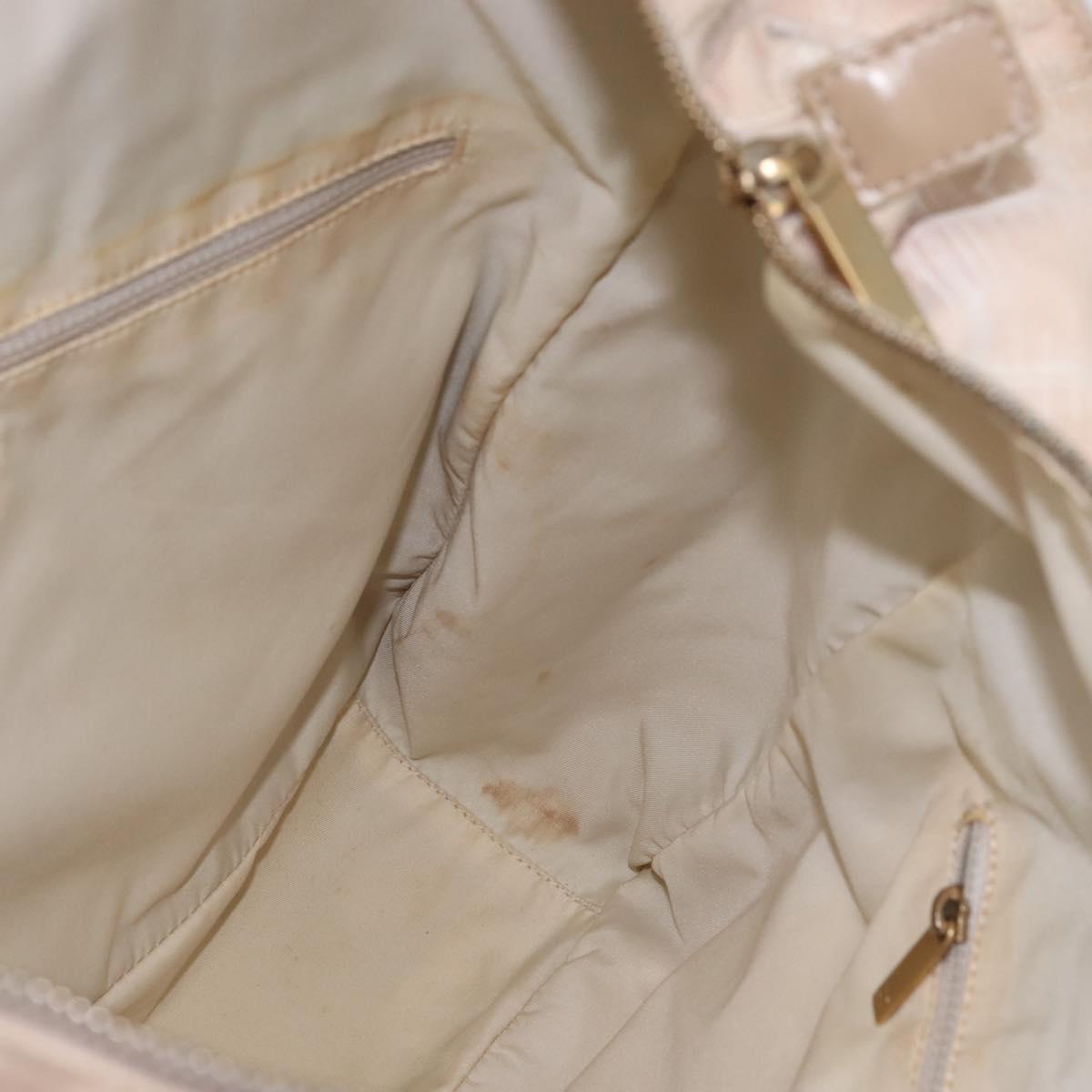 CHANEL New Travel line Tote Bag Nylon Beige Gold CC Auth 143978