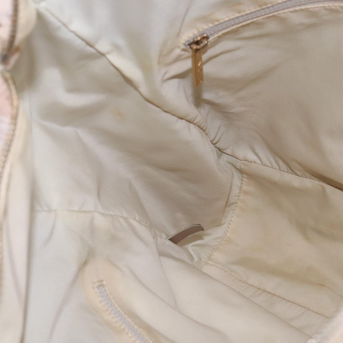 CHANEL New Travel line Tote Bag Nylon Beige Gold CC Auth 143978