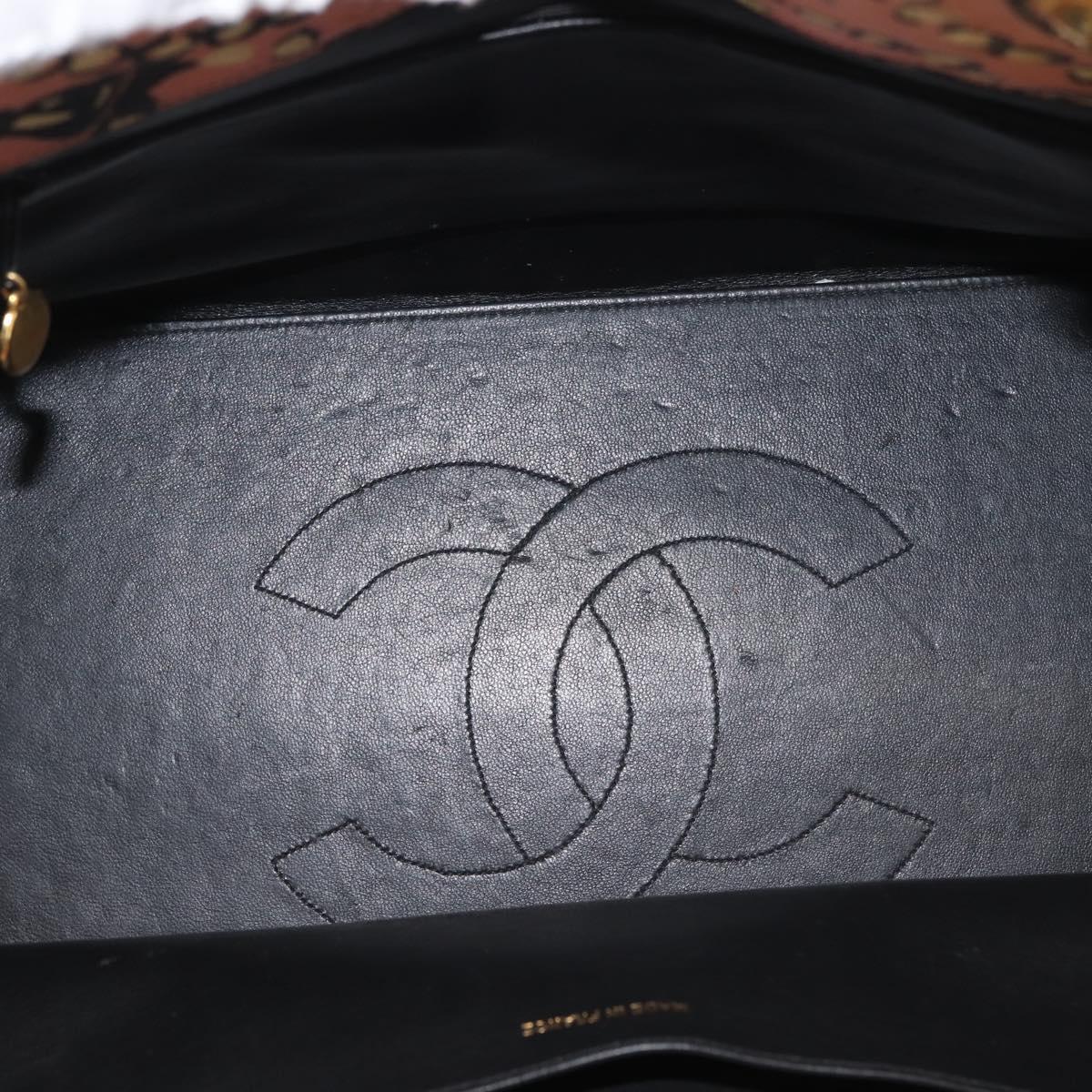 CHANEL Matelasse floral Pattern Chain Bag Coated Canvas Pink Gold CC Auth 143979