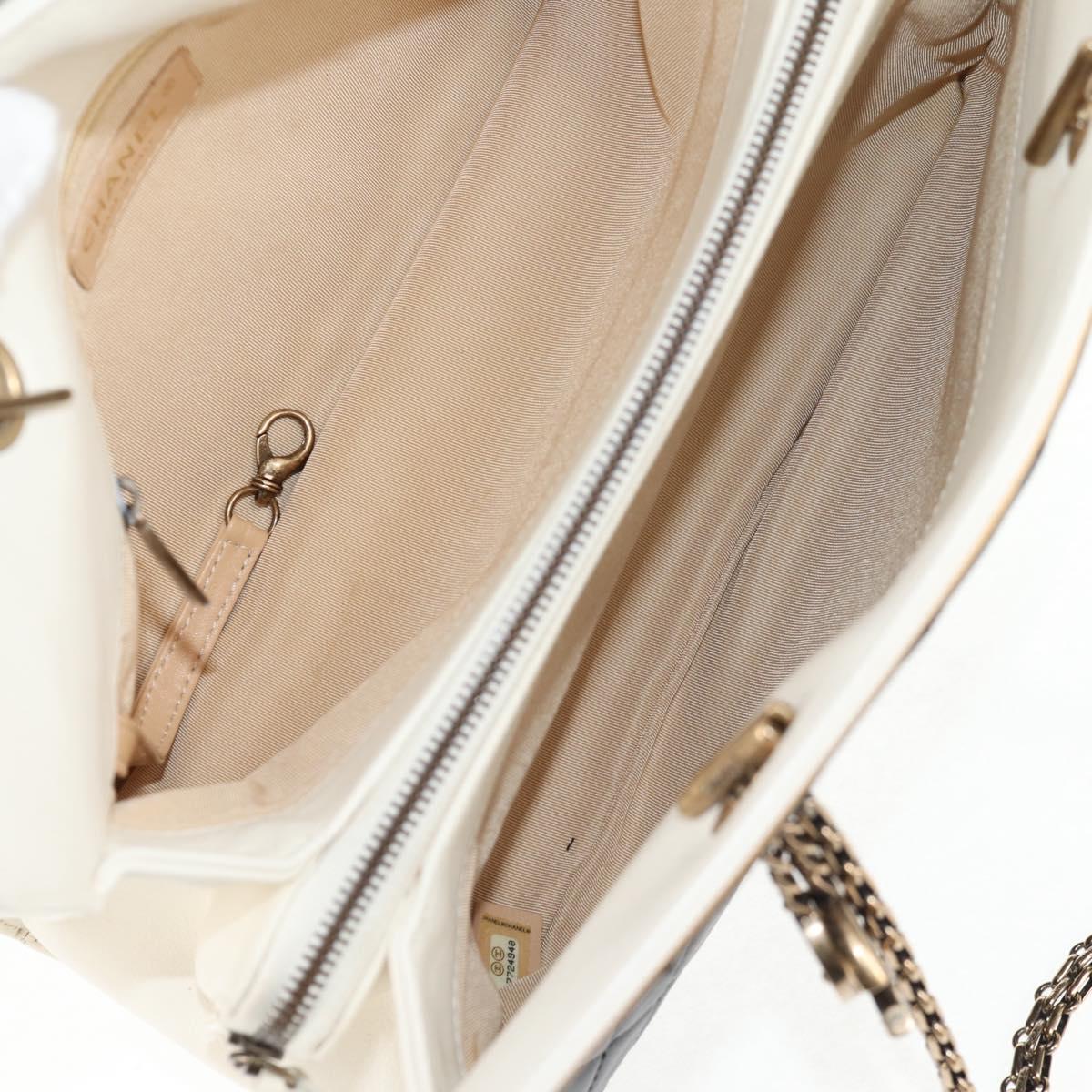 CHANEL Matelasse Chain Shoulder Bag Leather Black CC Auth 143982V