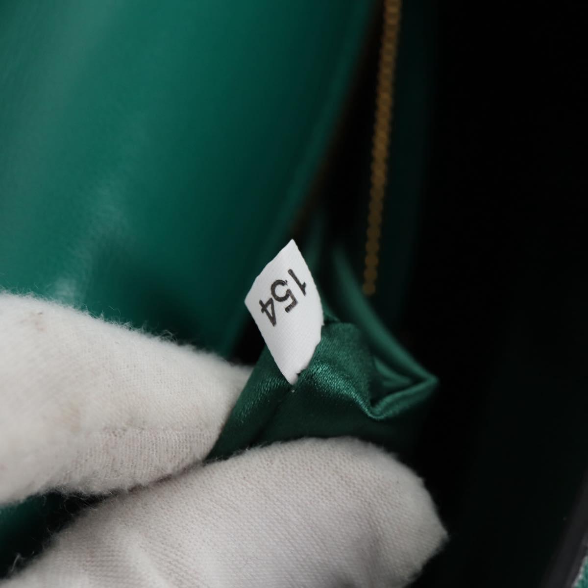 Miu Miu Matelasse Hand Bag Leather 2way Green Gold Auth 143983M