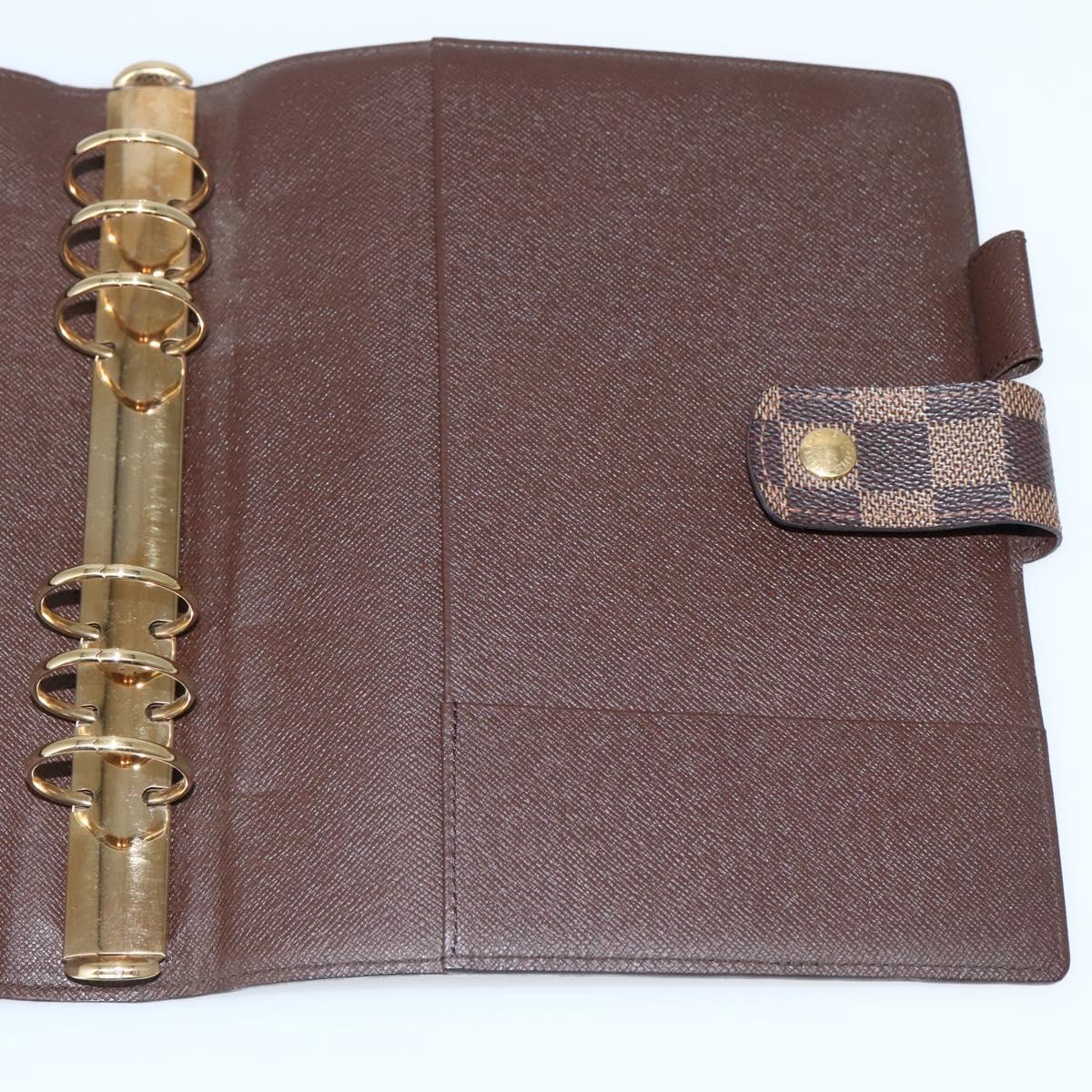 LOUIS VUITTON Damier Ebene Agenda GM Day Planner Cover R20107 LV Auth 143991