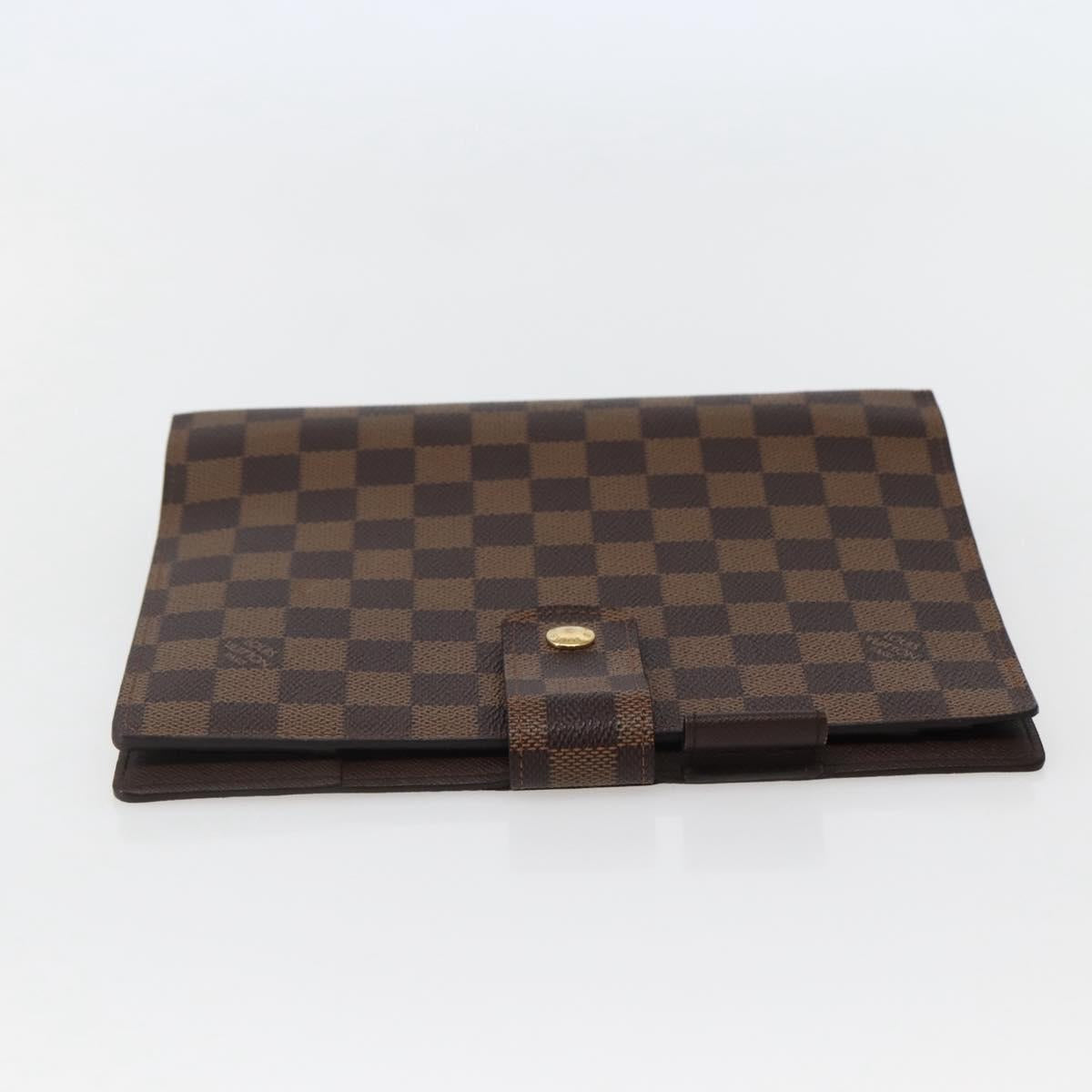 LOUIS VUITTON Damier Ebene Agenda GM Day Planner Cover R20107 LV Auth 143991