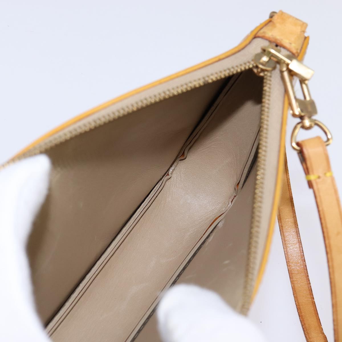 LOUIS VUITTON Monogram Vernis Lexington Pouch Beige M91010 LV Auth 143992