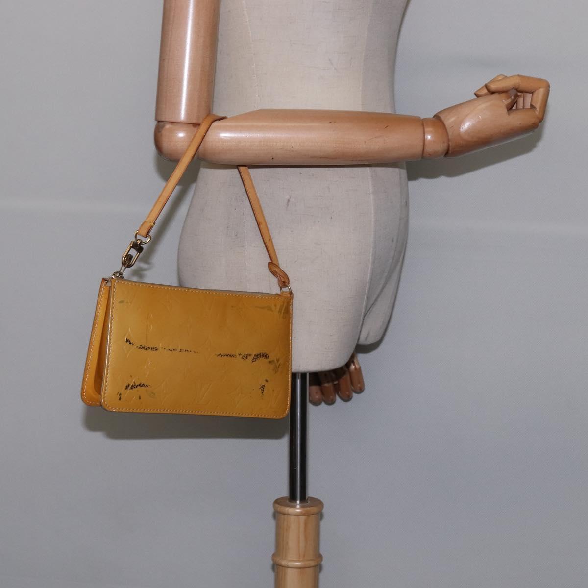 LOUIS VUITTON Monogram Vernis Lexington Pouch Beige M91010 LV Auth 143992