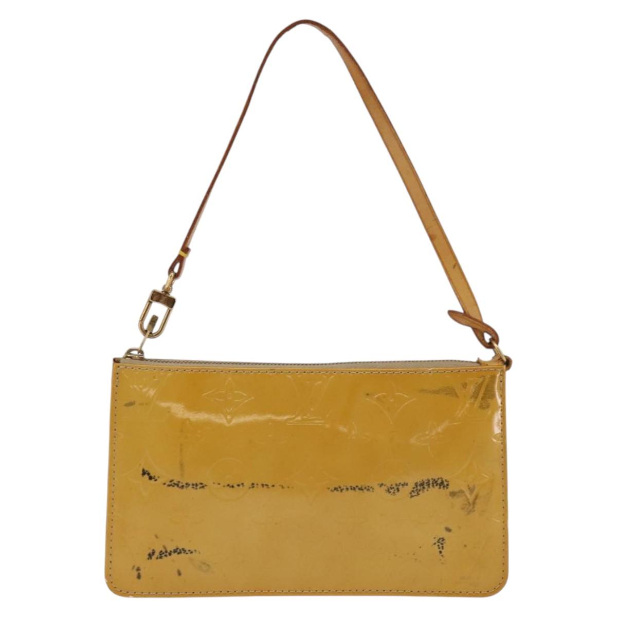 LOUIS VUITTON Monogram Vernis Lexington Pouch Beige M91010 LV Auth 143992