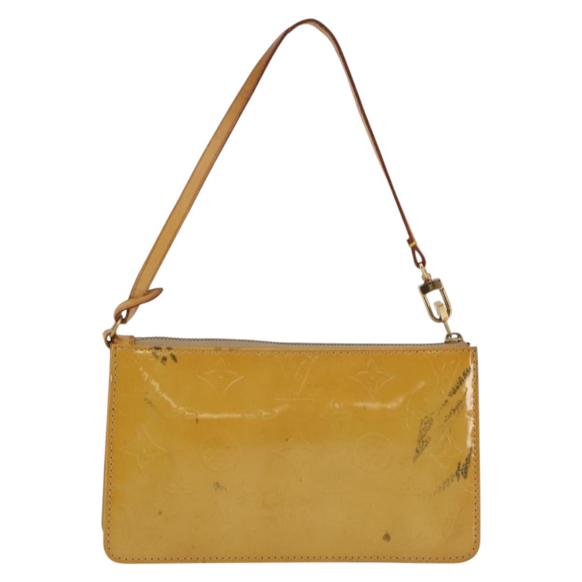 LOUIS VUITTON Monogram Vernis Lexington Pouch Beige M91010 LV Auth 143992