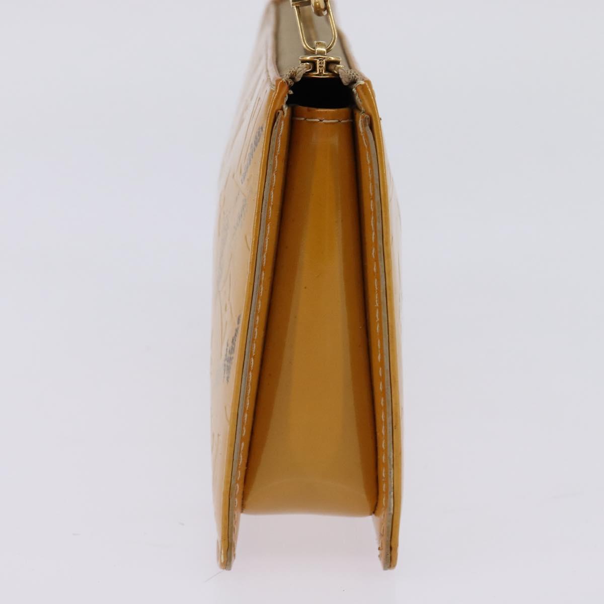 LOUIS VUITTON Monogram Vernis Lexington Pouch Beige M91010 LV Auth 143992