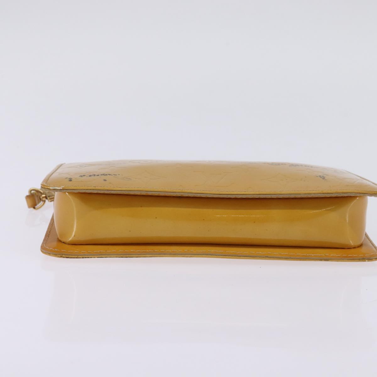 LOUIS VUITTON Monogram Vernis Lexington Pouch Beige M91010 LV Auth 143992
