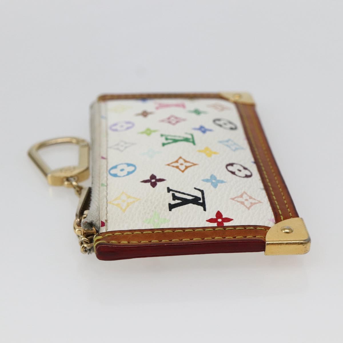 LOUIS VUITTON Multicolor Pochette Cles Coin Purse White M92655 LV Auth 143993