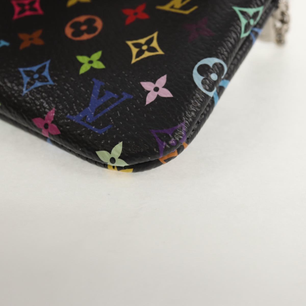 LOUIS VUITTON Multicolor Pochette Cles Coin Purse Black M13664 LV Auth 143998SM