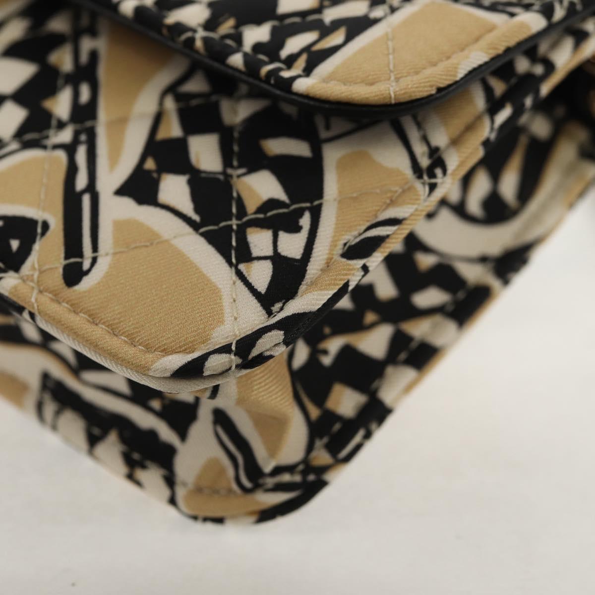 CHANEL Matelasse Chain Shoulder Bag Nylon Brown Gold CC Auth 144002AM