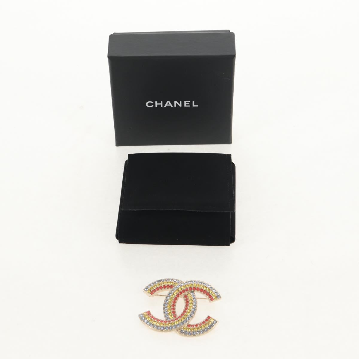 CHANEL COCO Mark Brooch metal Multicolor CC Auth 144003SM