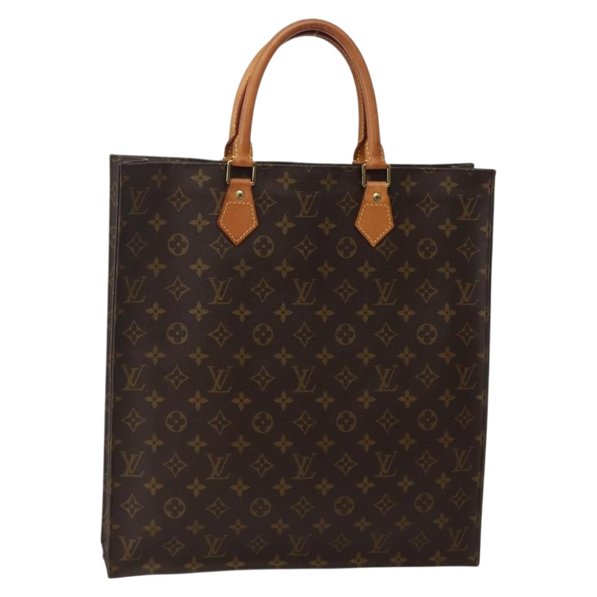 LOUIS VUITTON Monogram Sac Plat Hand Bag M51140 LV Auth 144010
