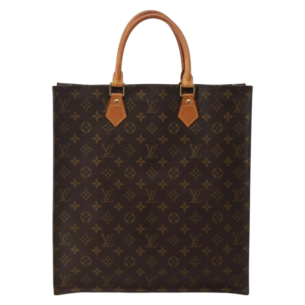 LOUIS VUITTON Monogram Sac Plat Hand Bag M51140 LV Auth 144010