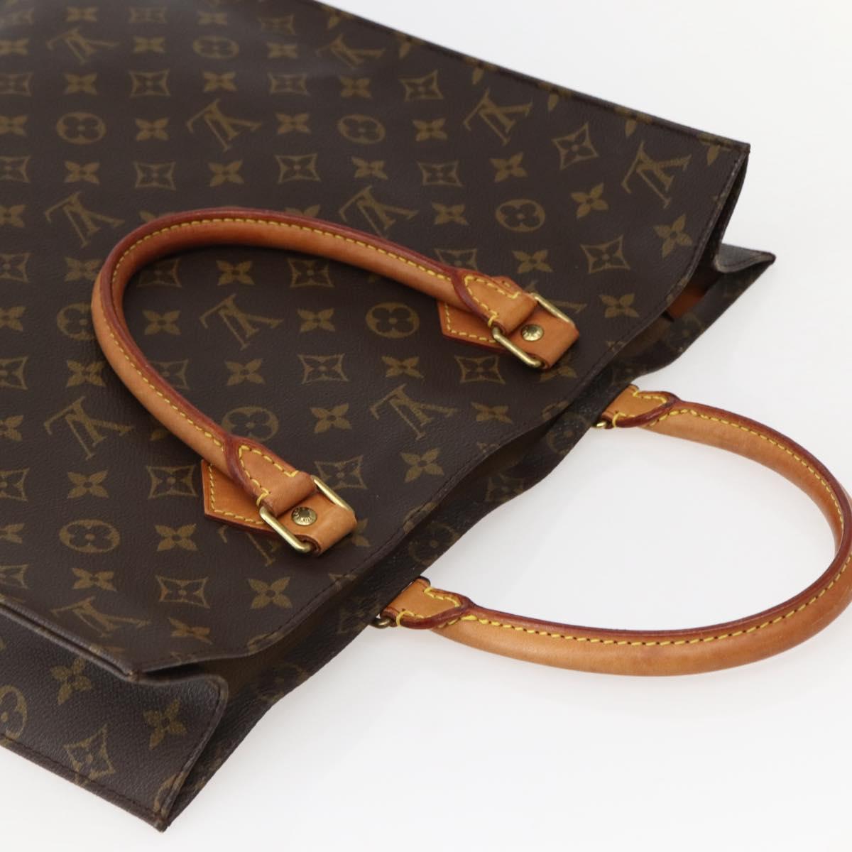 LOUIS VUITTON Monogram Sac Plat Hand Bag M51140 LV Auth 144010