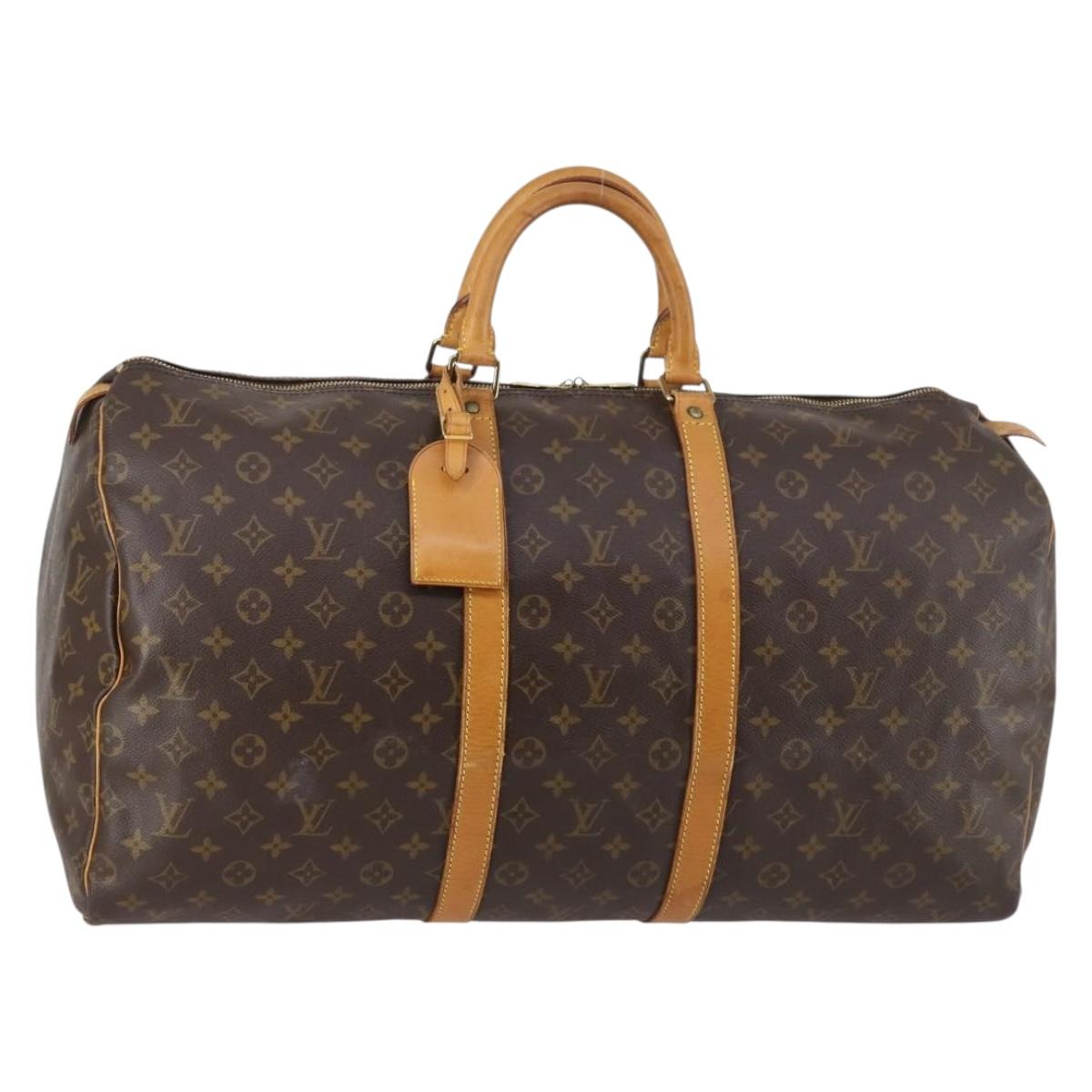 LOUIS VUITTON Monogram Keepall 55 Boston Bag M41424 LV Auth 144038