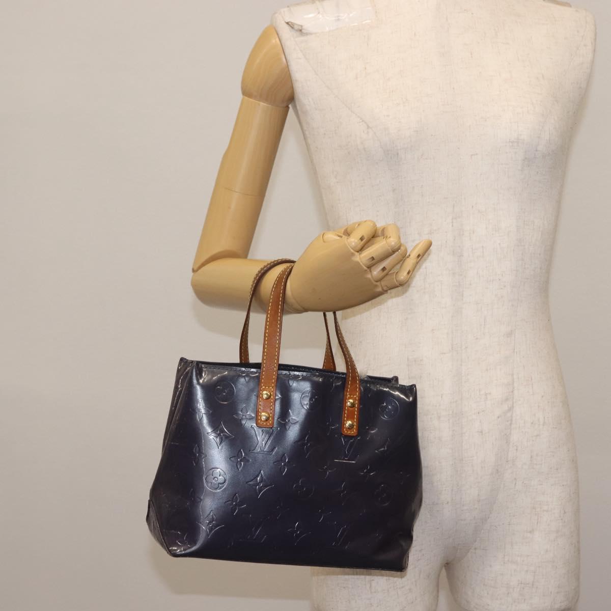 LOUIS VUITTON Monogram Vernis Reade PM Hand Bag Indigo M91335 LV Auth 144063