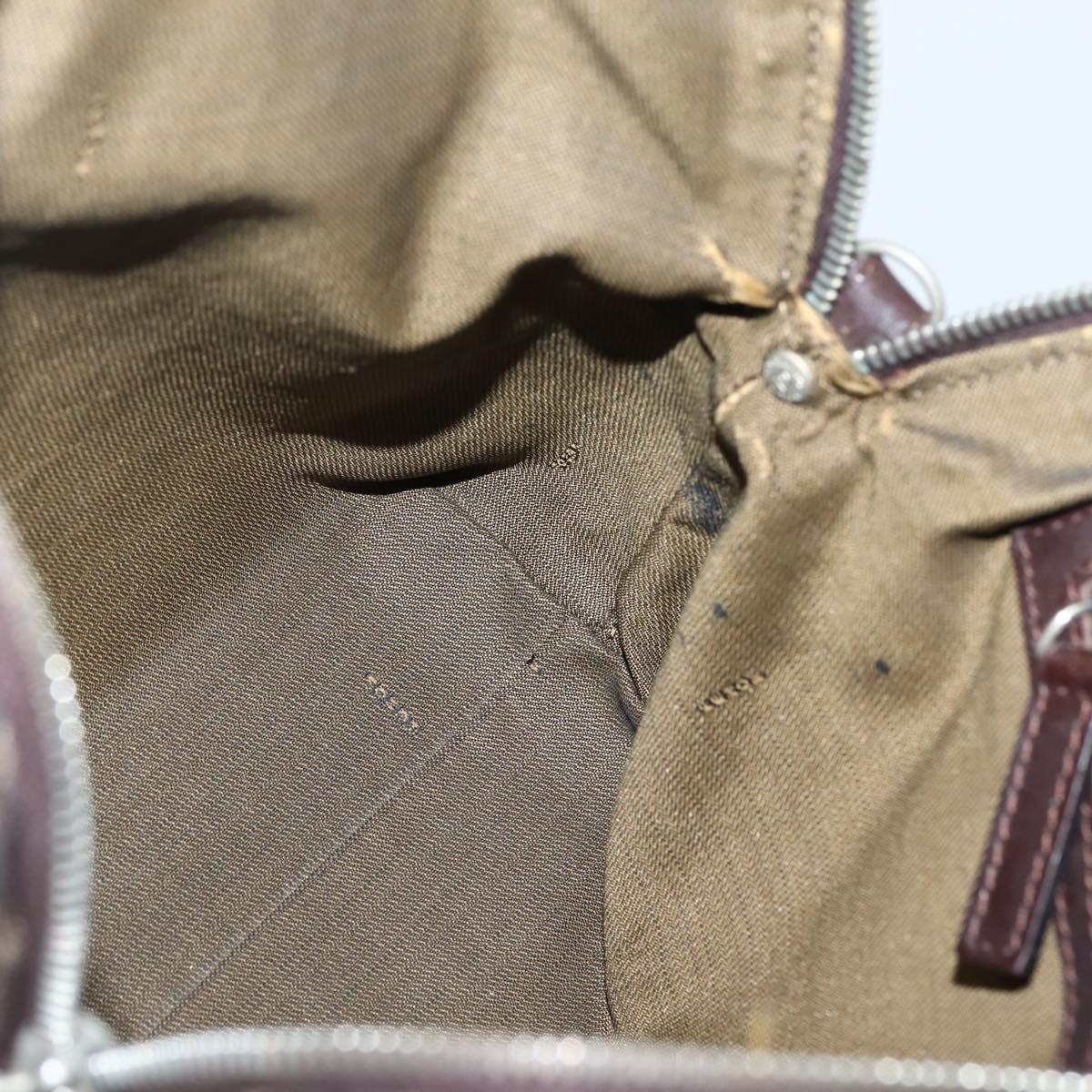 FENDI Zucca Canvas Hand Bag Brown Black Silver Auth 144082