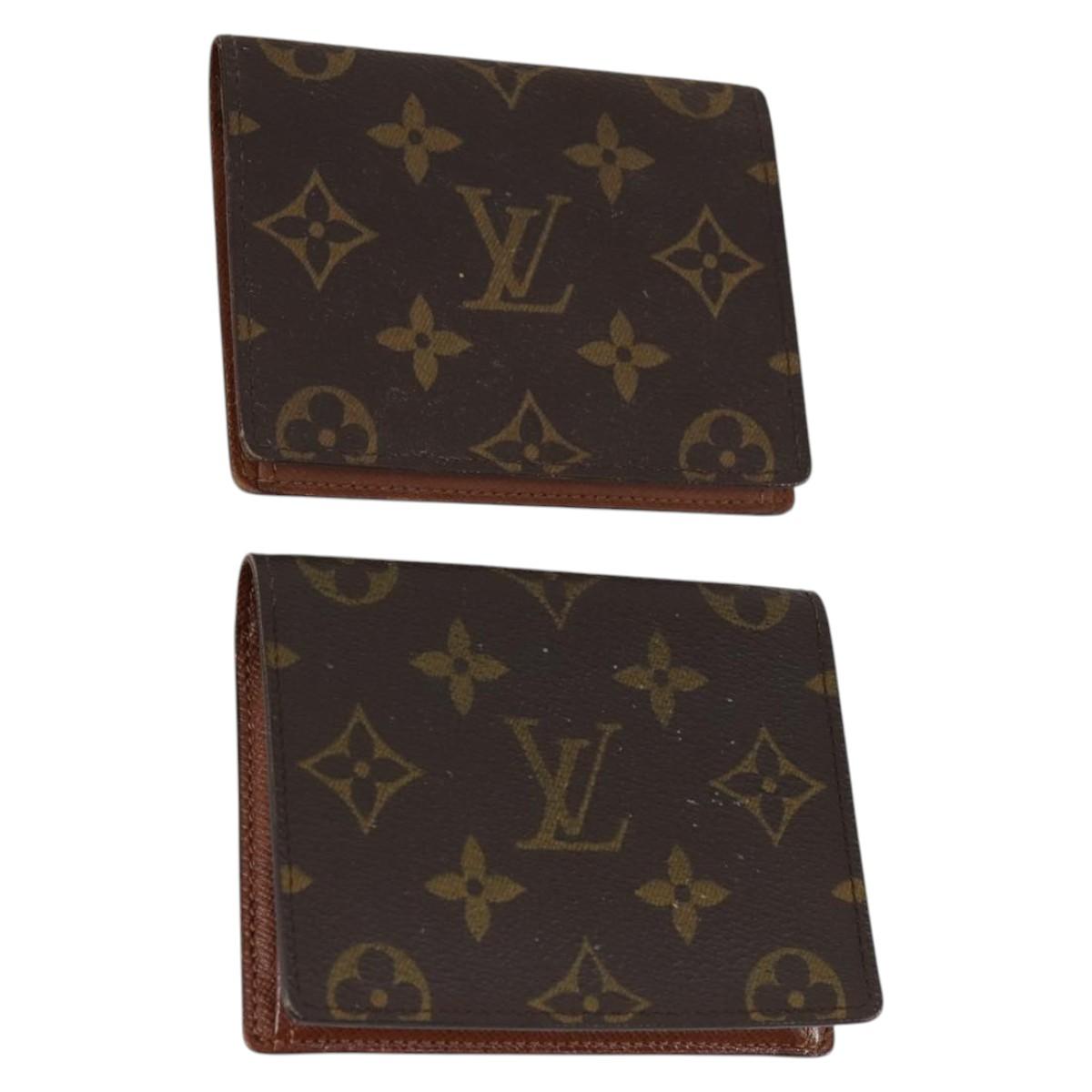 LOUIS VUITTON Monogram Porte 2 Cult Vertical Pass Case 2Set M60533 Auth 144086