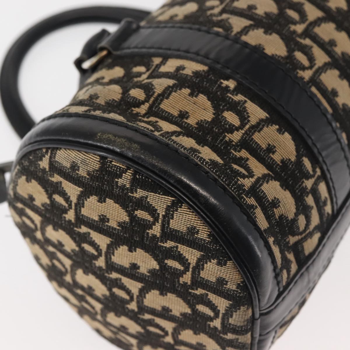 Christian Dior Trotter Canvas Hand Bag Black Silver Auth 144090