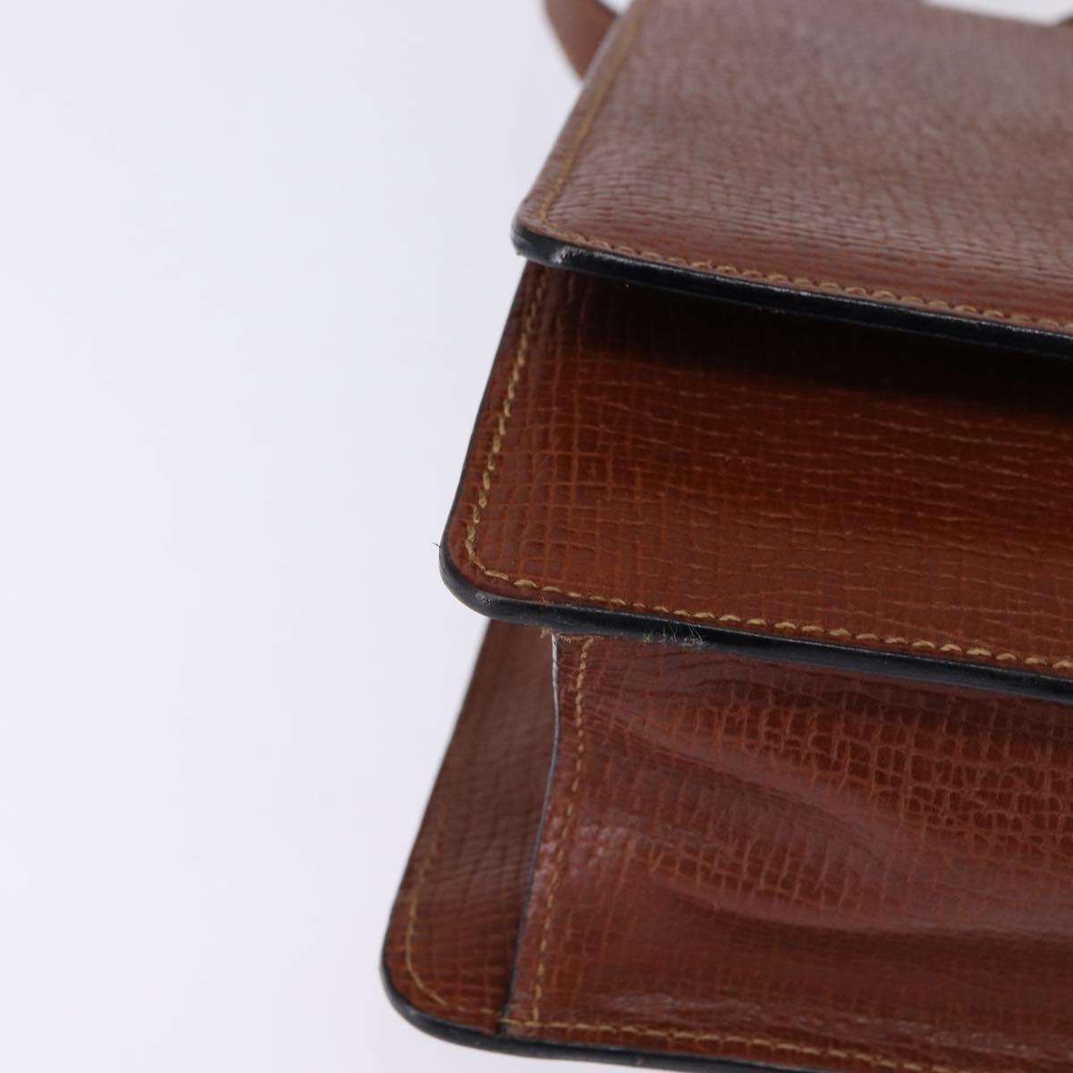 LOEWE Barcelona Hand Bag Leather 2way Brown Gold Auth 144093
