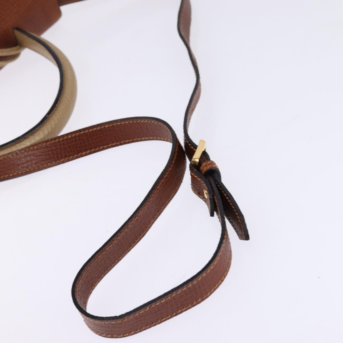 LOEWE Barcelona Hand Bag Leather 2way Brown Gold Auth 144093