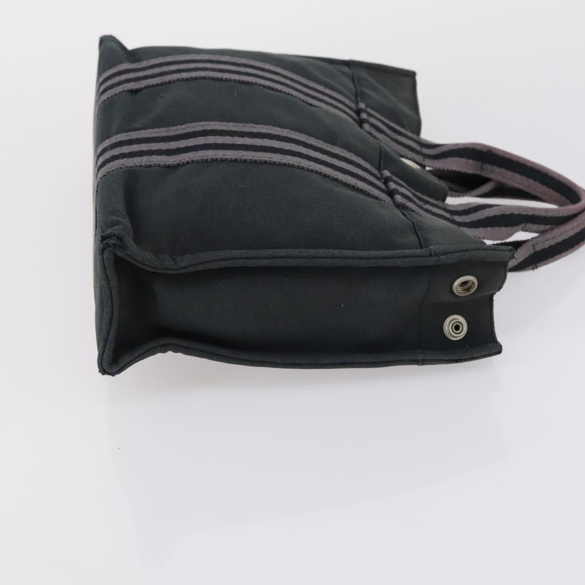 HERMES Fourre Tout PM Hand Bag Canvas 3 Set Gray Red Auth 144094