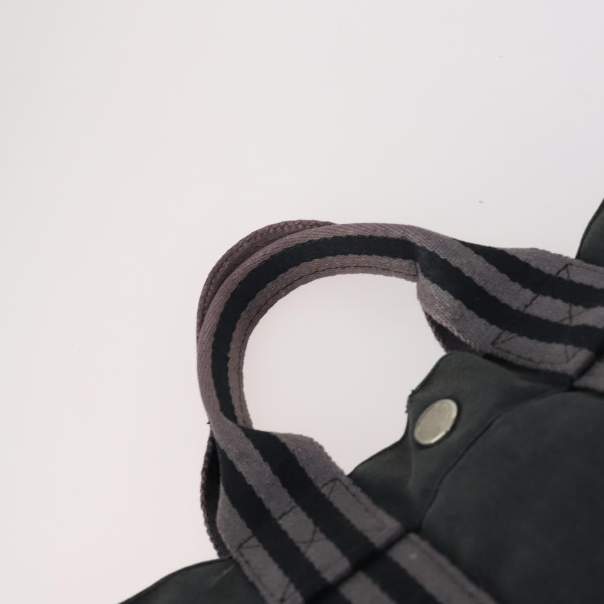 HERMES Fourre Tout PM Hand Bag Canvas 3 Set Gray Red Auth 144094