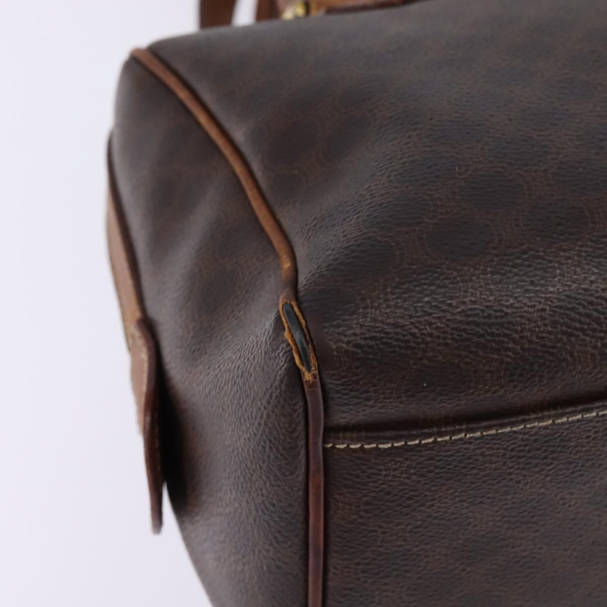 CELINE Macadam Canvas Hand Bag PVC Leather 2way Brown Gold Auth 144099