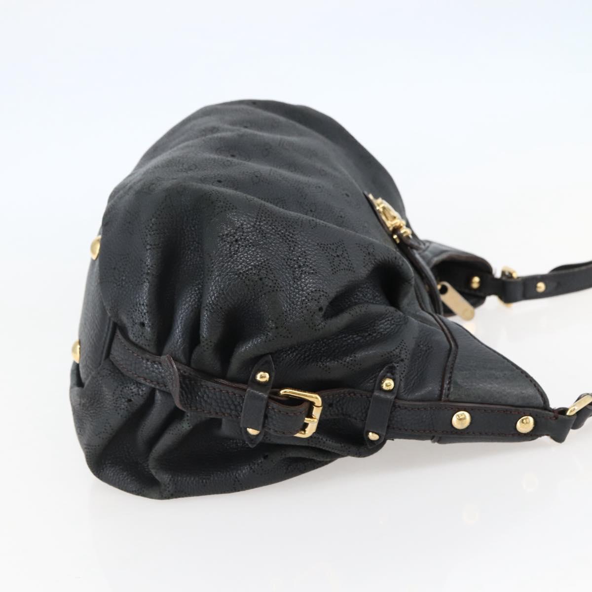 LOUIS VUITTON Monogram Mahina XS Shoulder Bag Black M95660 LV Auth 144112