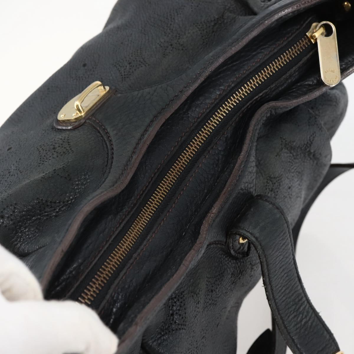 LOUIS VUITTON Monogram Mahina XS Shoulder Bag Black M95660 LV Auth 144112