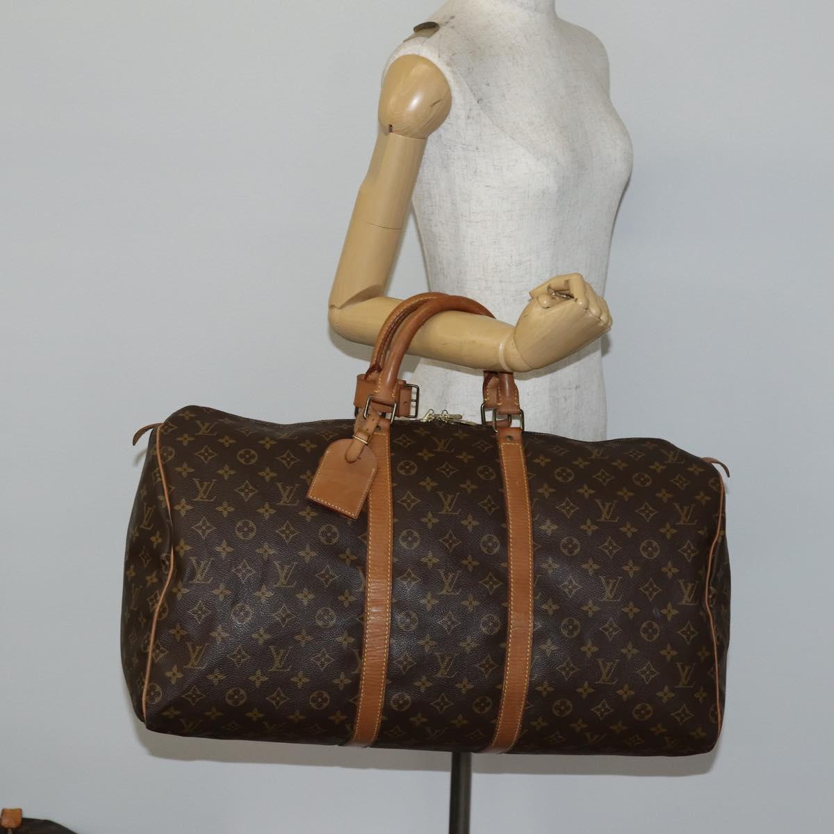 LOUIS VUITTON Monogram Keepall 55 Boston Bag M41424 LV Auth 144117
