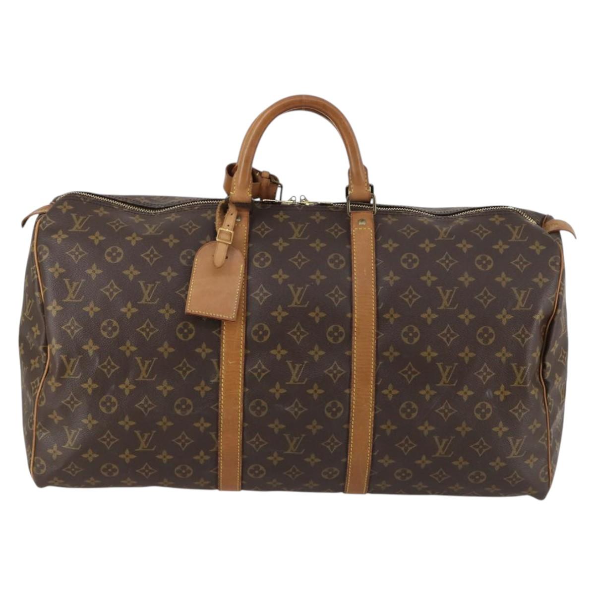 LOUIS VUITTON Monogram Keepall 55 Boston Bag M41424 LV Auth 144117
