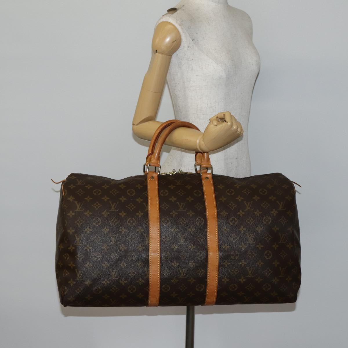 LOUIS VUITTON Monogram Keepall 55 Boston Bag M41424 LV Auth 144118