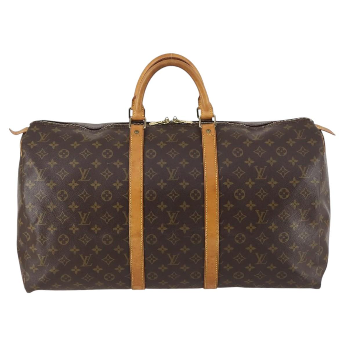 LOUIS VUITTON Monogram Keepall 55 Boston Bag M41424 LV Auth 144118