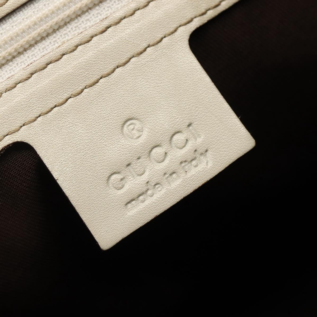 GUCCI GG Canvas Guccissima Tote Bag Leather White Gold 145993 Auth 144130
