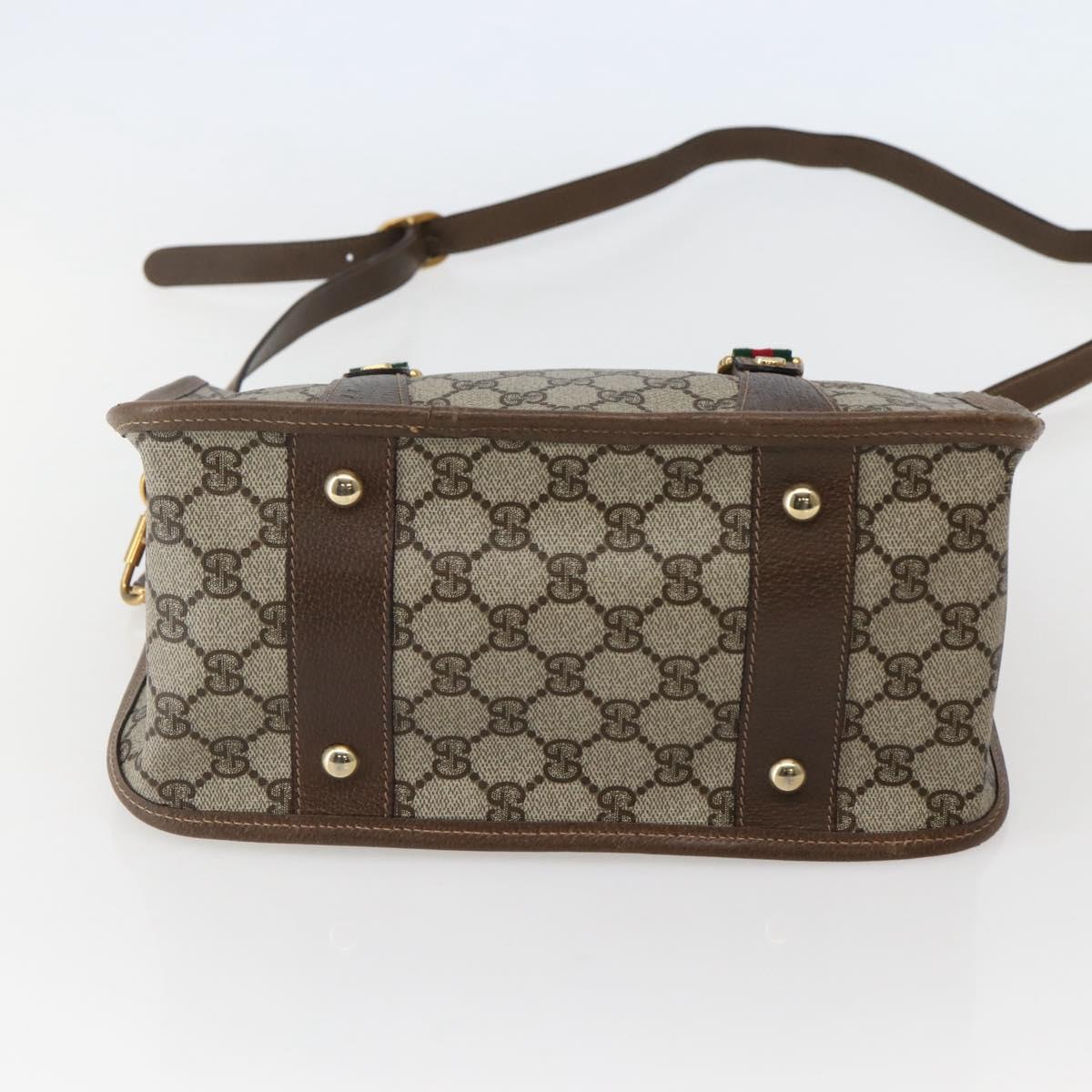 GUCCI GG Supreme Web Sherry Line Tote Bag PVC Beige Gold 41 02 039 Auth 144132