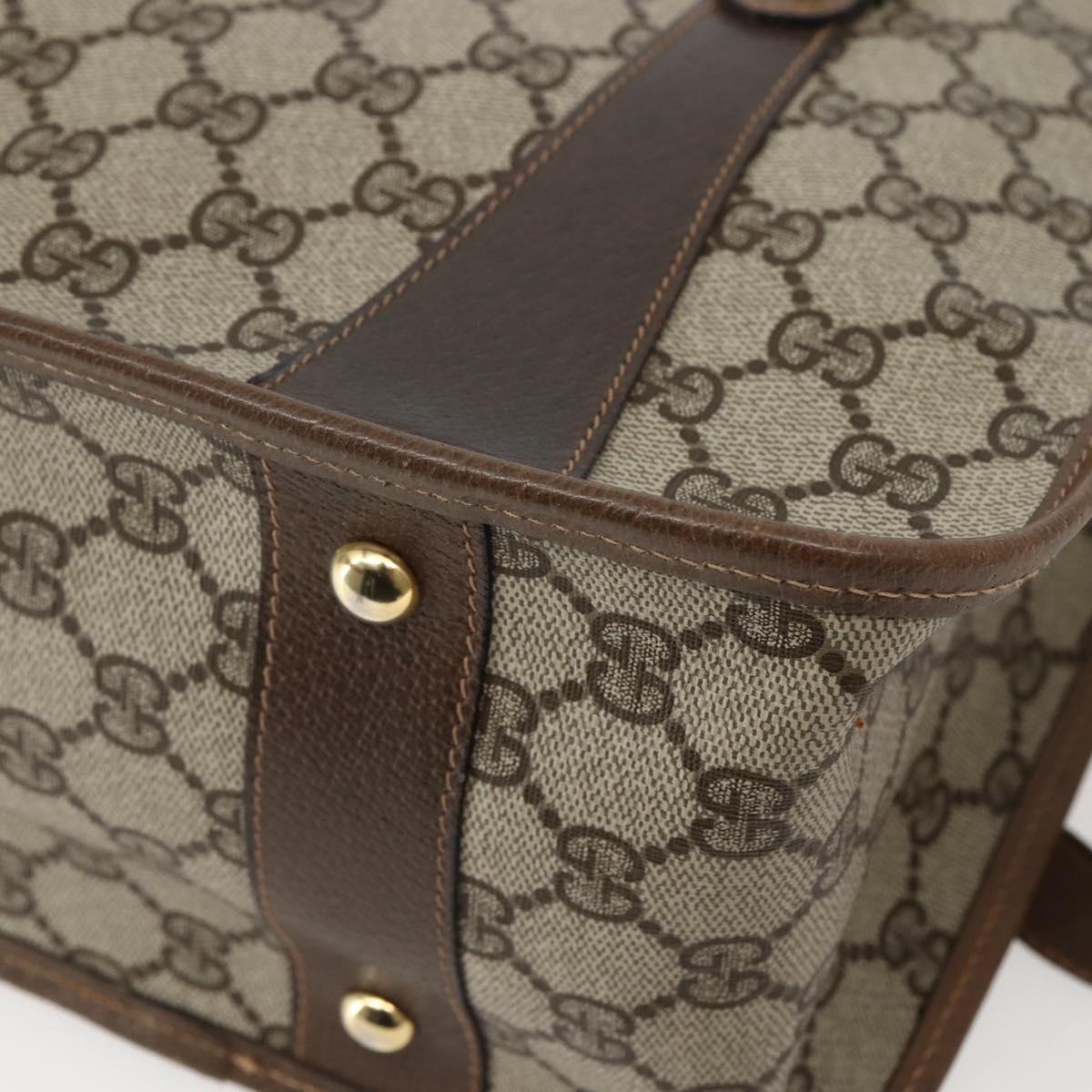GUCCI GG Supreme Web Sherry Line Tote Bag PVC Beige Gold 41 02 039 Auth 144132