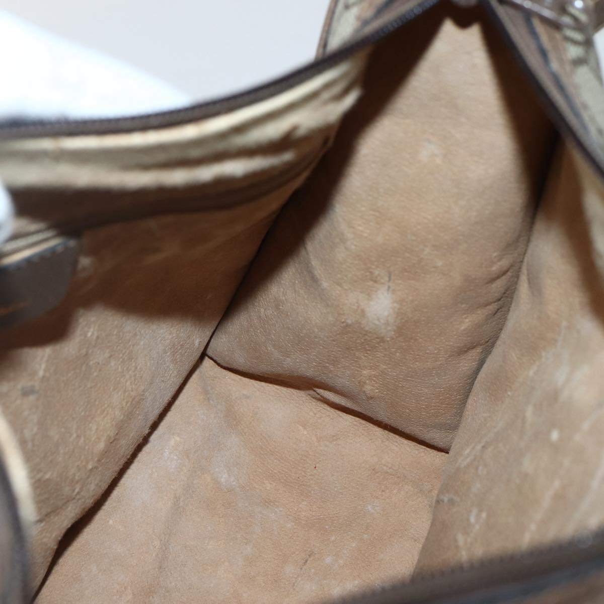 GUCCI GG Supreme Web Sherry Line Tote Bag PVC Beige Gold 41 02 039 Auth 144132