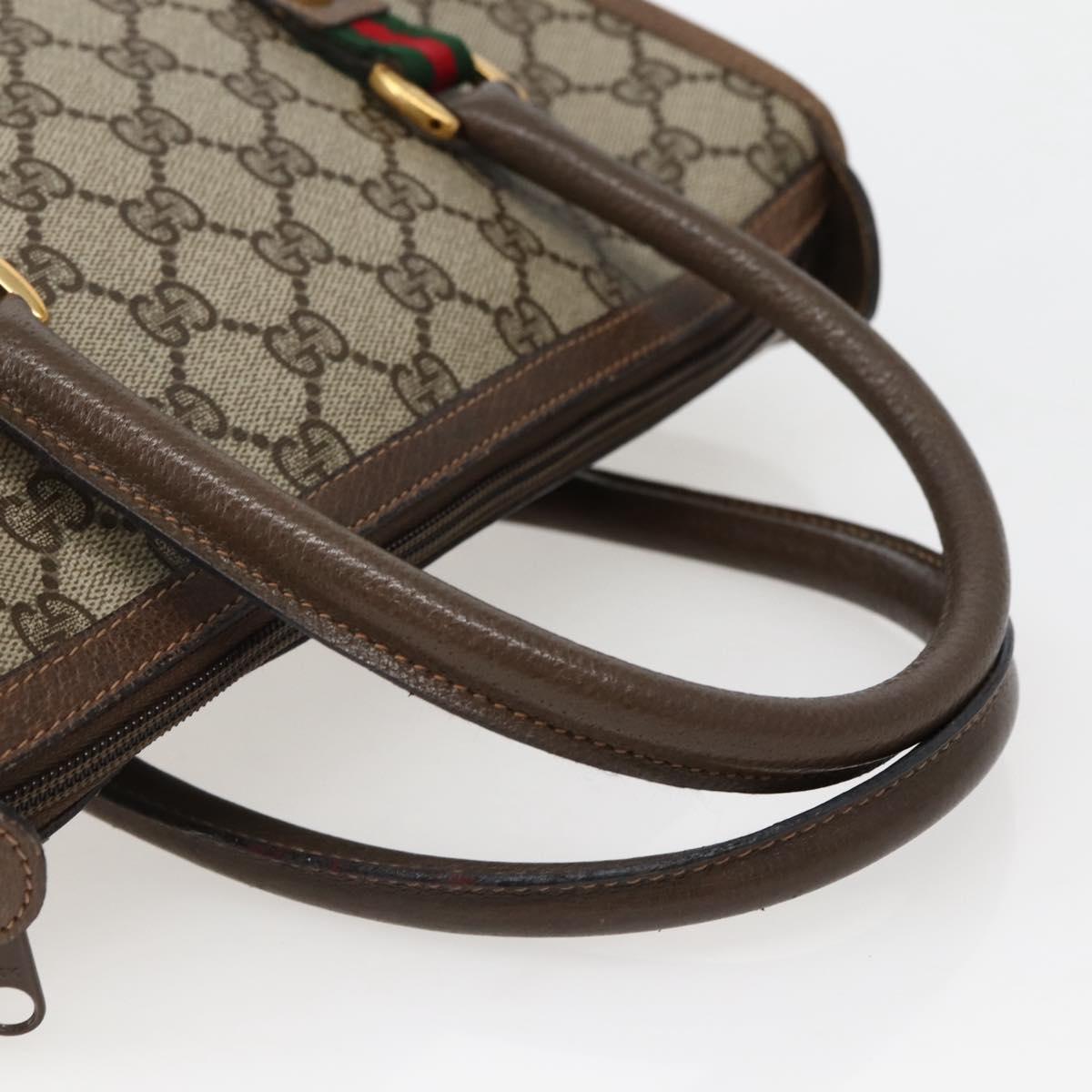 GUCCI GG Supreme Web Sherry Line Tote Bag PVC Beige Gold 41 02 039 Auth 144132
