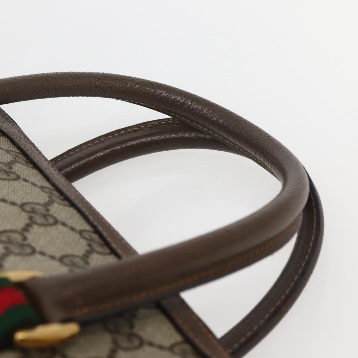 GUCCI GG Supreme Web Sherry Line Tote Bag PVC Beige Gold 41 02 039 Auth 144132