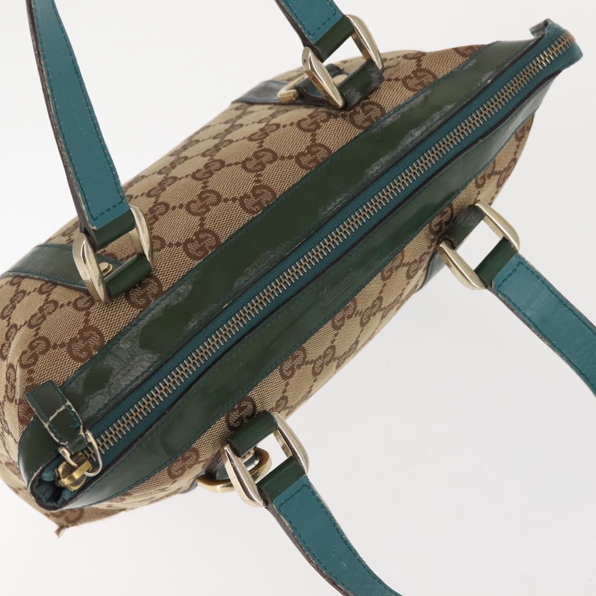 GUCCI GG Canvas Abbey Hand Bag Beige Gold 141471 Auth 144133