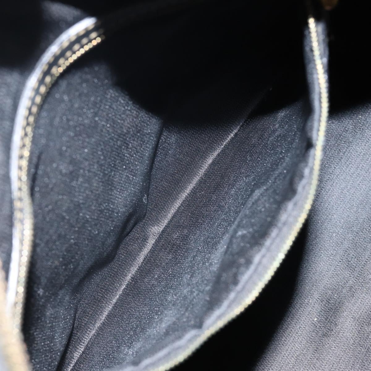 FENDI Pecan Canvas Boston Bag PVC Black Brown Auth 144142