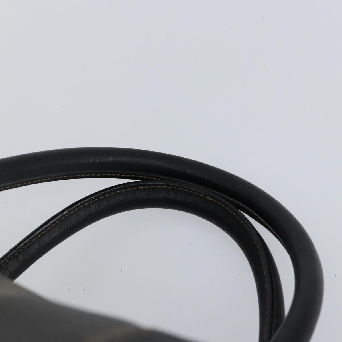 FENDI Pecan Canvas Boston Bag PVC Black Brown Auth 144142