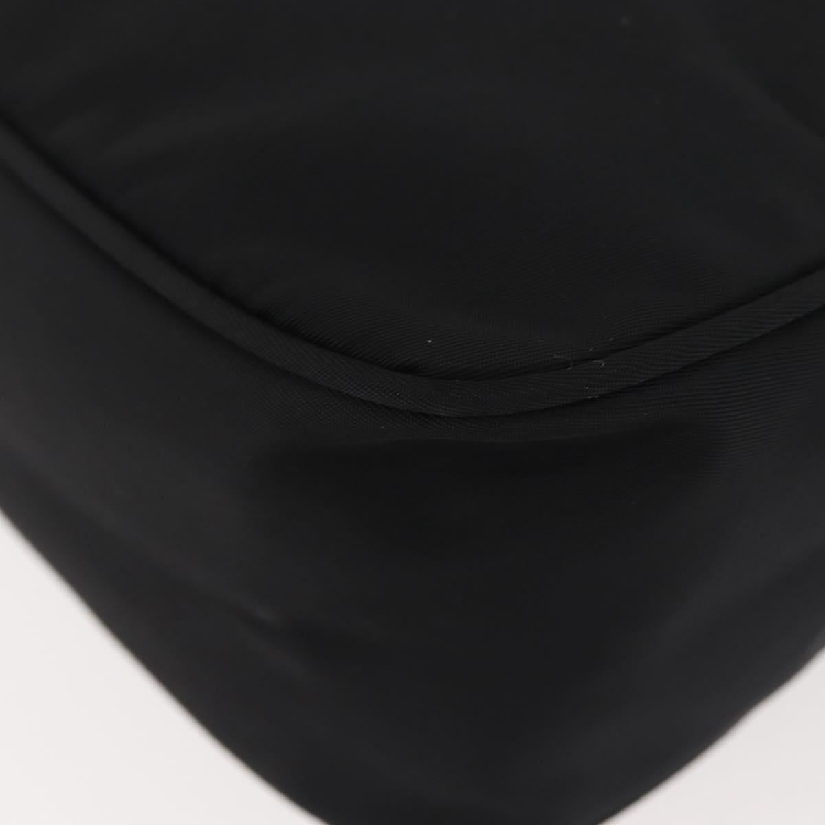 PRADA Hand Bag Nylon Black Silver Auth 144143